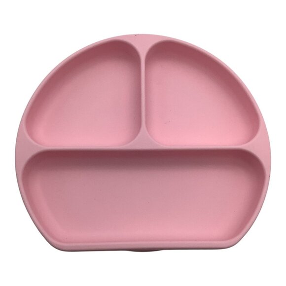 Bumkins Silicone Grip Divided Plate For Babies & Toddlers Pink Suction Base - Picture 1 of 11